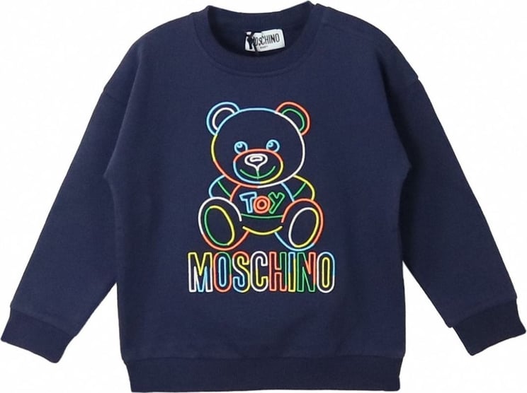 Moschino Moschino Sweater Bear Multicolor Newborn Blauw