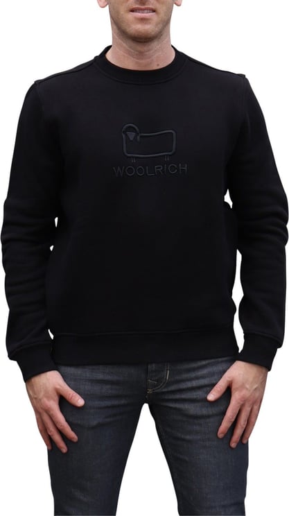 Woolrich Classic Fleece Crewneck Black Zwart