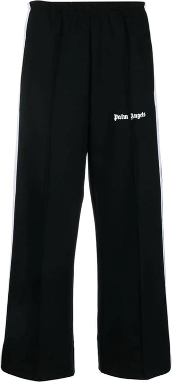 Palm Angels logo-print tailored cropped trouser Zwart