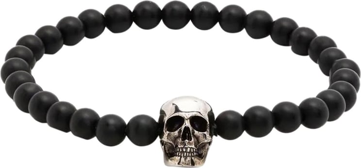 Alexander McQueen skull beaded bracelet Zwart