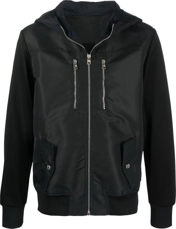 Alexander McQueen contrast-panel zip-up hoodie Zwart