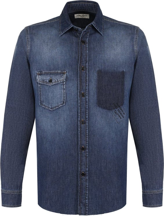 Saint Laurent Saint Laurent Cotton Denim Shirt Blauw