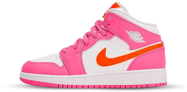 Nike Air Jordan 1 Mid Pinksicle Safety Orange (GS) Divers