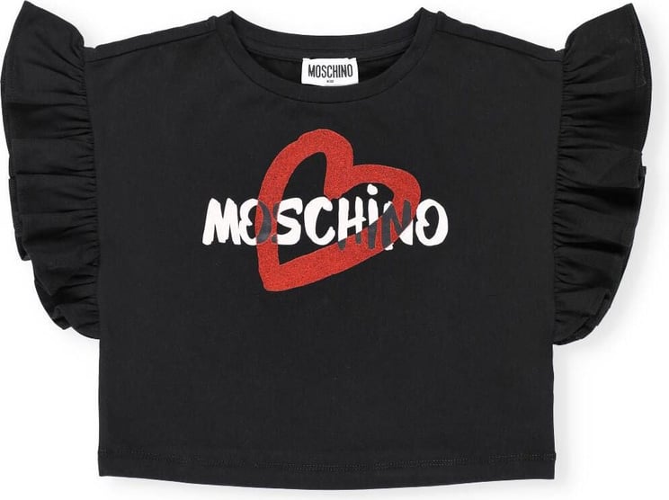 Moschino Moschino Kid T-shirt Cuore Corta Female Zwart