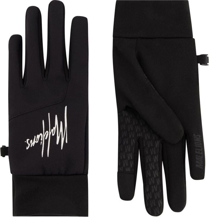 Malelions Signature Gloves - Black/White Zwart