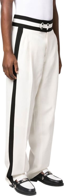 Casablanca high-waisted side stripe trousers Wit