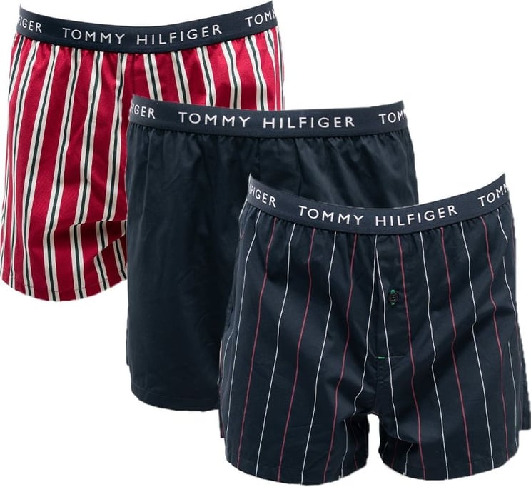Tommy Hilfiger 3-Pack Woven Boxer Print Blauw