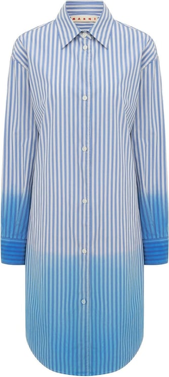 Marni Marni Striped Asymmetric Shirt Blauw