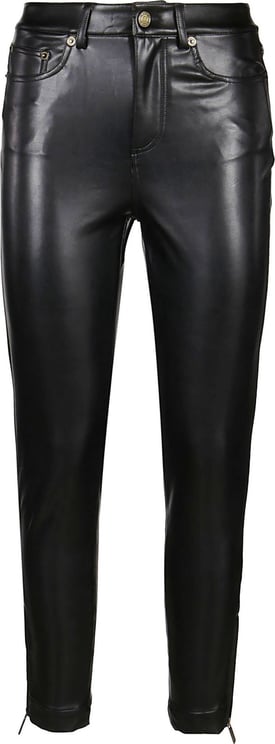 Michael Kors 5 Pocket Faux Leather Pant Black Zwart