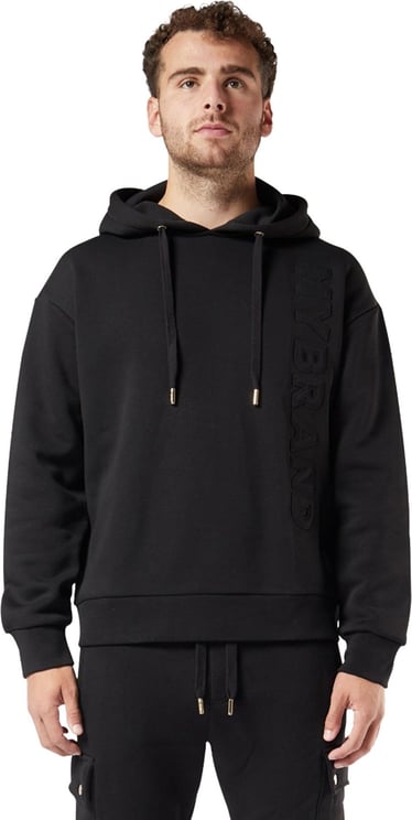 My Brand embossed hoodie Zwart