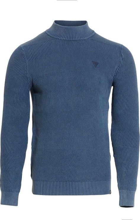 Purewhite Jacquard Knit Mockneck Sweater Blauw