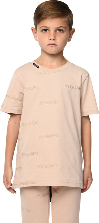My Brand all over embroidery t-shirt Beige