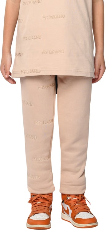My Brand all over embroidery jogging pants Beige