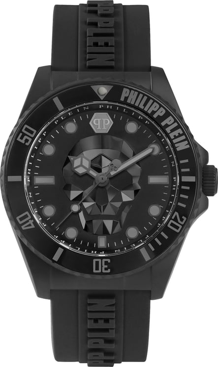 Philipp Plein PWOAA0422 The $kull Diver horloge 44 mm Zwart