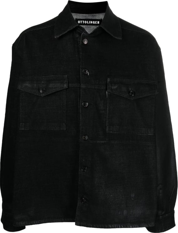Ottolinger Oversized Denim Shirt Paint Black Zwart