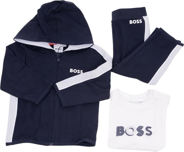 Hugo Boss Basis T-Shirt + Broek + Vest Blauw