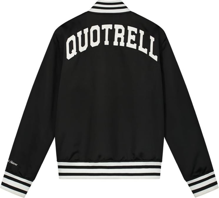 Quotrell University Bomber Jacket | Black/white Zwart
