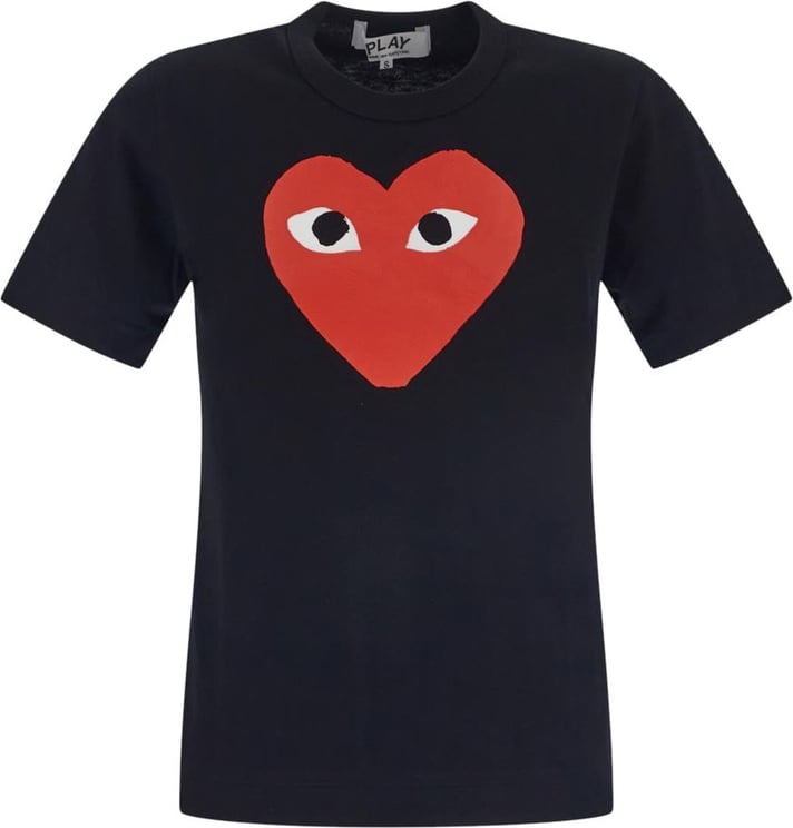 Comme des Garçons Printed Heart T-Shirt Zwart
