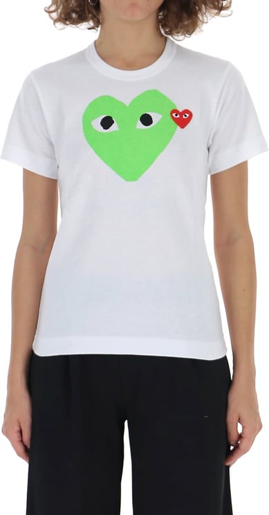 Comme des Garçons heart print T-shirt Groen