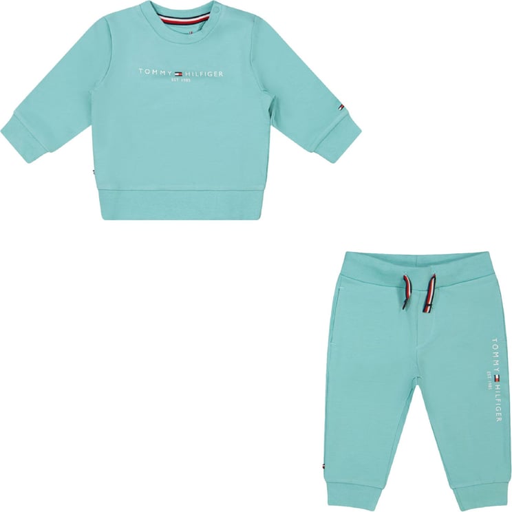 Tommy Hilfiger Tommy Hilfiger KN0KN01357 baby joggingpak turquoise Blauw