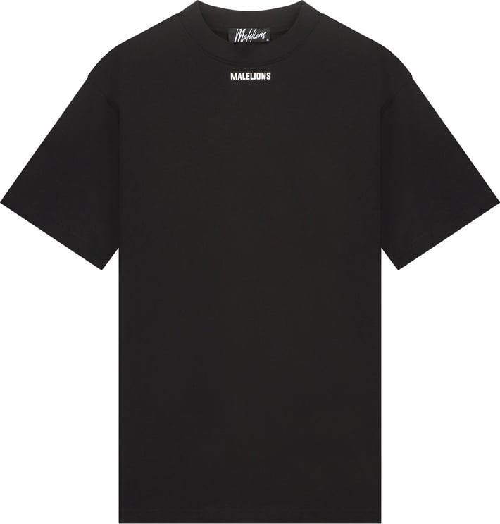 Malelions Men Collar T-Shirt - Black Zwart