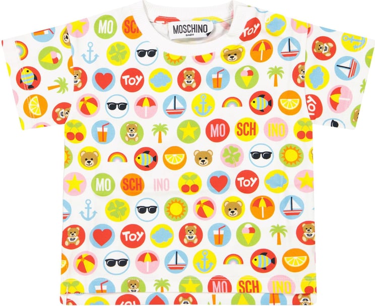 Moschino Moschino MUM037 LBBB9 baby t-shirt wit Wit
