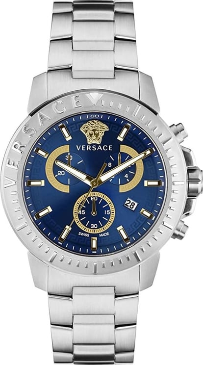 Versace VE2E00721 New Chrono horloge 45 mm Blauw