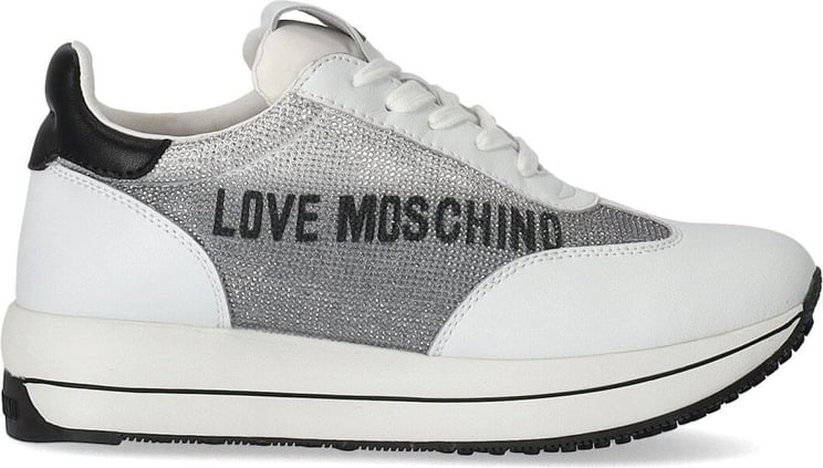 Love Moschino White Sneaker With Rhinestones White Wit