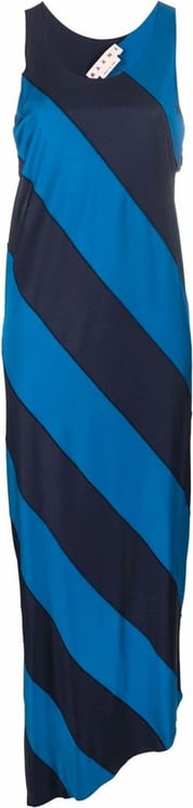 Marni Marni Stripped Long Stripe Dress Blauw