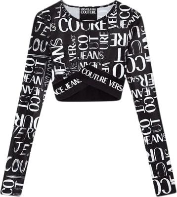 Versace Jeans Couture Maglietta Crop Top Zwart