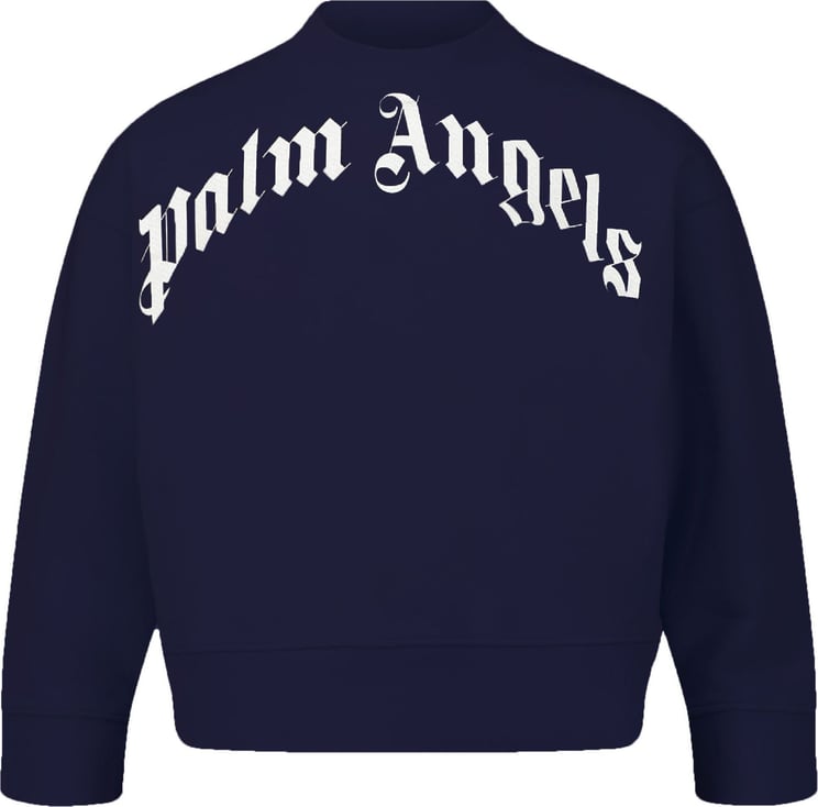 Palm Angels Palm Angels PBBA001C99FLE004 kindertrui navy Blauw