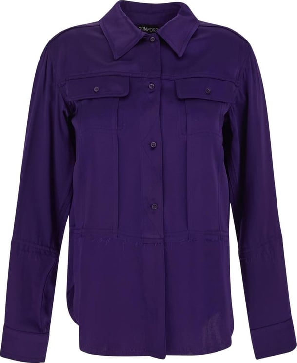 Tom Ford Purple Acetate Shirt Paars