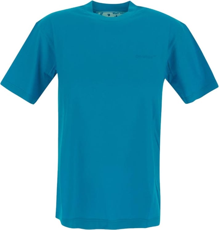 OFF-WHITE Diagonal Light Blue T-Shirt Blauw