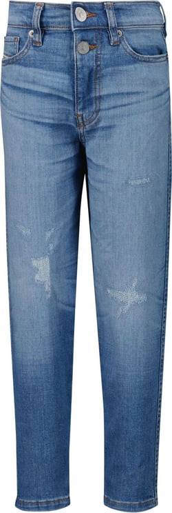 Diesel Alys Straight Leg Jeans With Rips Blauw