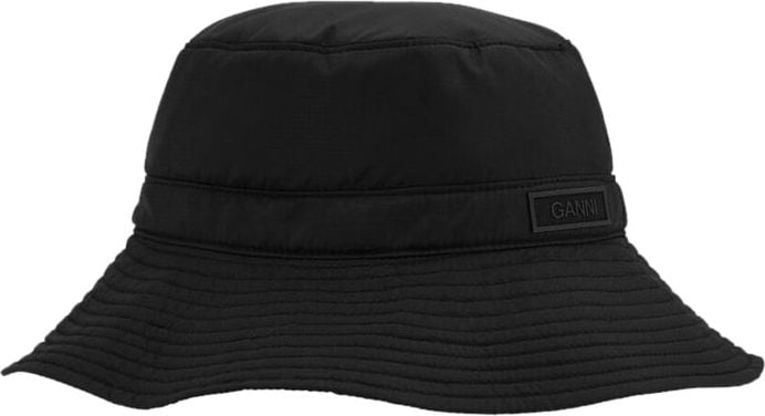 Ganni Black Bucket Hat Black Zwart