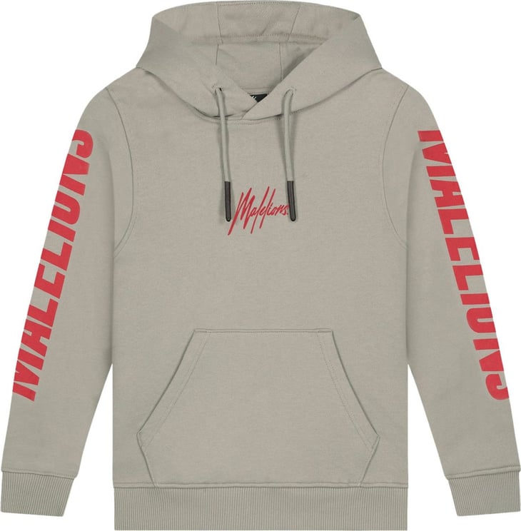 Malelions Lective Hoodie - Grey/Red Grijs