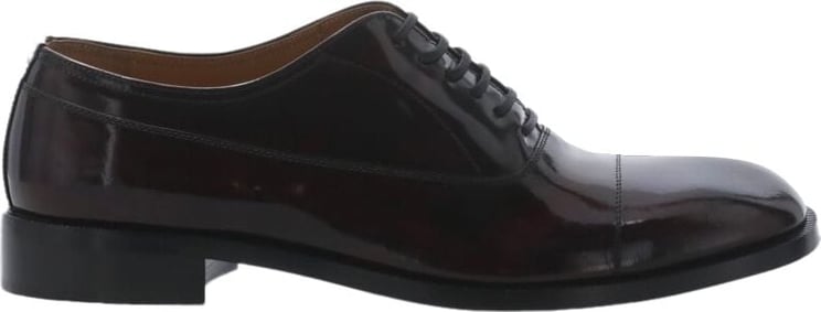 Maison Margiela Flat Shoes Burgundy/black Wax Zwart