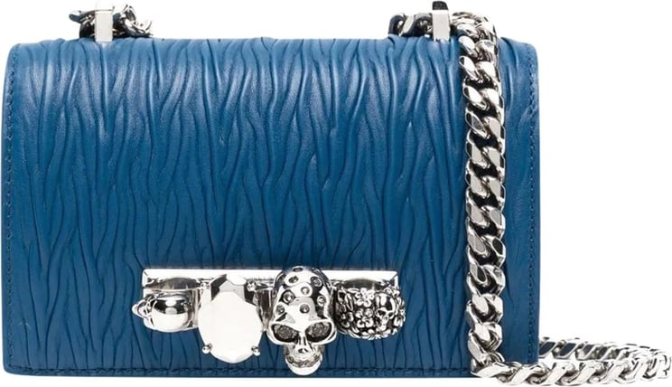 Alexander McQueen Four Ring leather satchel bag Blauw