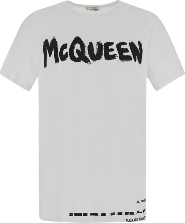 Alexander McQueen Graffiti Logo T-Shirt Wit