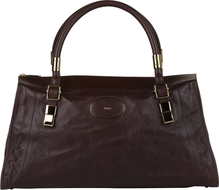 Chloé Victoria Leather Handbag Bruin