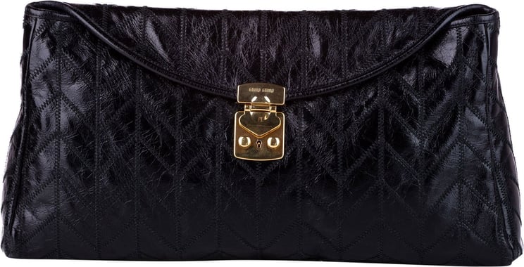 Miu Miu Lambskin Leather Shoulder Bag Zwart