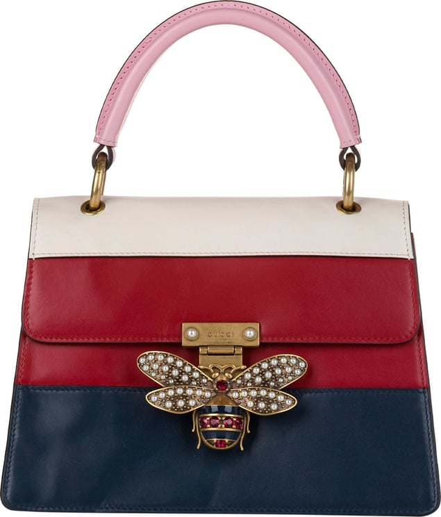 Gucci Queen Margaret Blind for Love Leather Satchel Rood