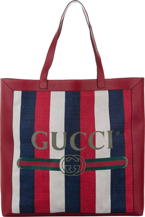 Gucci Gucci Logo Canvas Tote Bag Rood