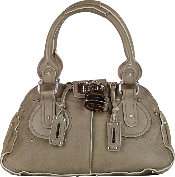 Chloé Paddington Leather Handbag Grijs