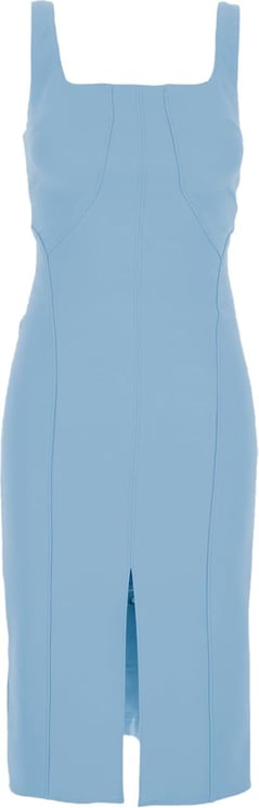 Elisabetta Franchi Midi Dress With Belt Blauw