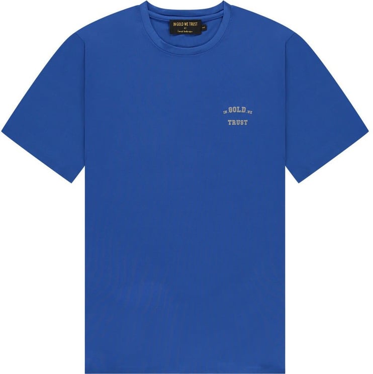 In Gold We Trust Sport T-shirt Blue Blauw
