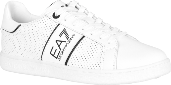Emporio Armani EA7 Logo Print Sneakers Heren Wit/Zwart Wit