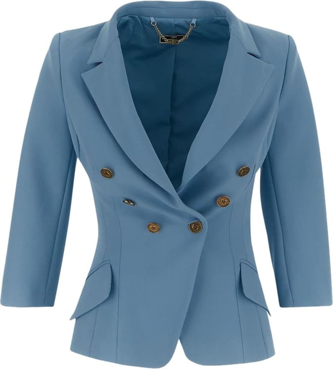 Elisabetta Franchi Double Breasted Jacket Blauw