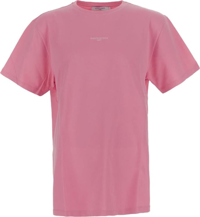 Maison Kitsuné Logo T-Shirt Roze