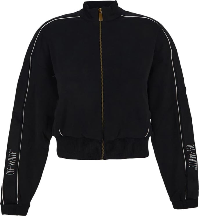 OFF-WHITE Cropped Track Jacket Sweatshirt Zwart
